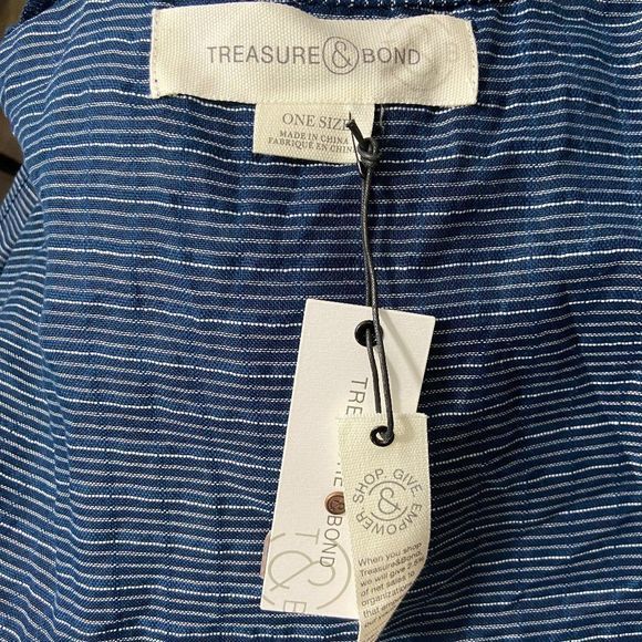 NWT TREASURE‎ & BOND Blue Pinstripe Long Open Tie Cardigan (O/S) - Picture 7 of 9